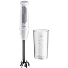 Braun MultiQuick 5 MQ 50001 M, Batidora de Mano con Tecnología PowerBell Plus, Minipimer 21 Velocidades+Turbo, Sistema Easy Click Plus, Batidora Ergonómica, Eje de Acero, Vaso de 600ml, 1000W, Blanco