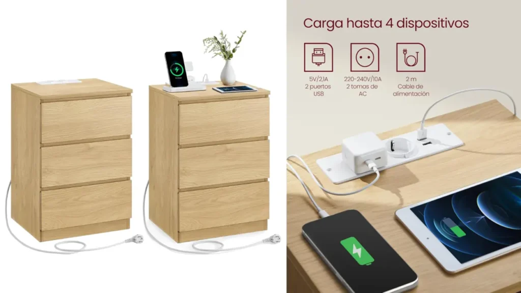 2 Mesitas de Noche VASAGLE