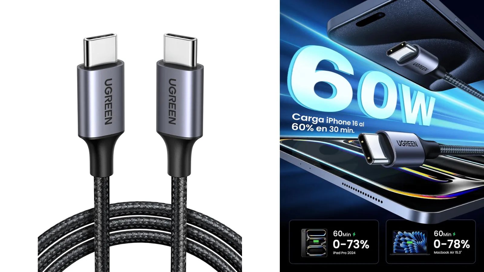 cable UGREEN USB C 60W
